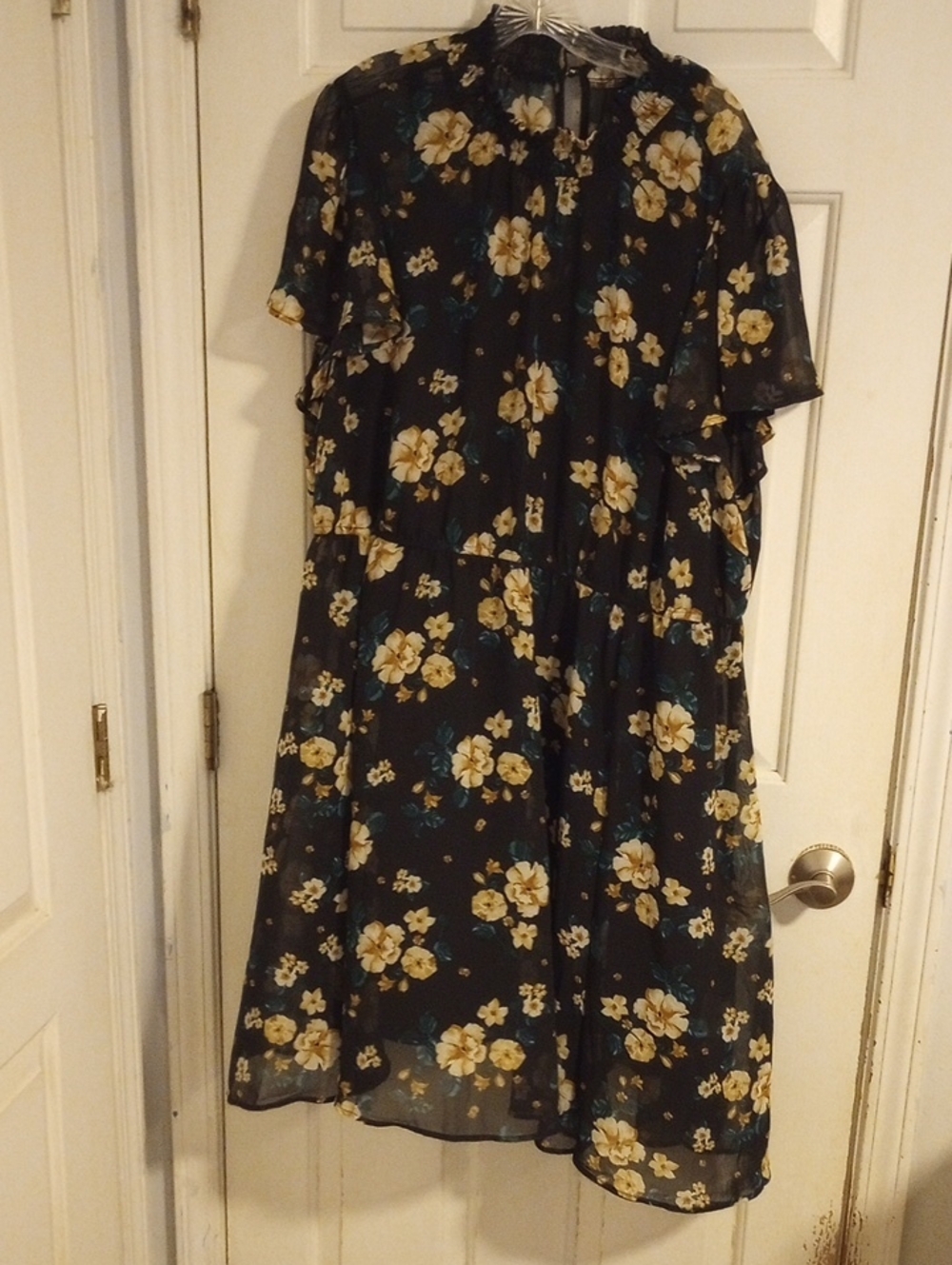 torrid Black Floral Dress with Yellow Accents